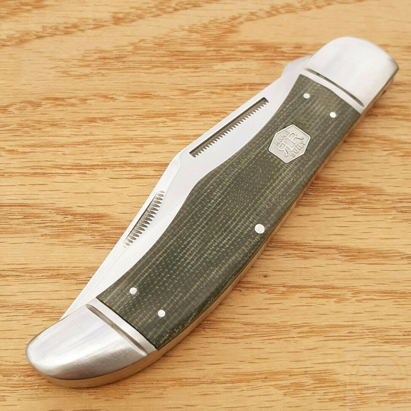 Rough Ryder Hunter Folding Knife Stainless Steel Blade Green Micarta Handle 1994 -Rough Ryder - Survivor Hand Precision Knives & Outdoor Gear Store