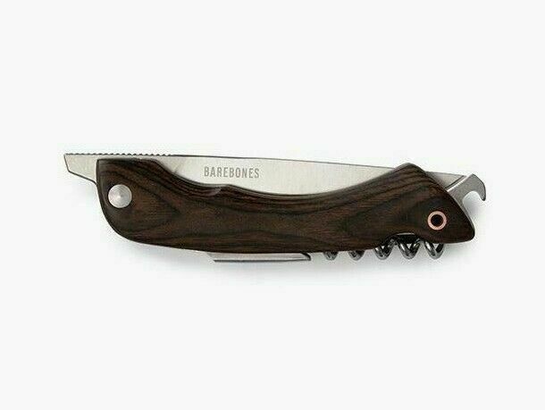 Barebones Living Picnic Multitool Folding Knife Stainless Steel Blade Wood Handle E363 -Barebones Living - Survivor Hand Precision Knives & Outdoor Gear Store