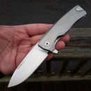 LionSTEEL ROK Framelock Folding Knife 3.25" M390 Blade Gray Titanium Handle TROKG -LionSTEEL - Survivor Hand Precision Knives & Outdoor Gear Store