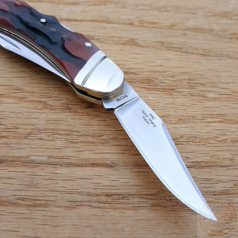 Rough Ryder Double Lock Pocket Knife Stainless Blade Brown Stag Bone Handle 1798 -Rough Ryder - Survivor Hand Precision Knives & Outdoor Gear Store