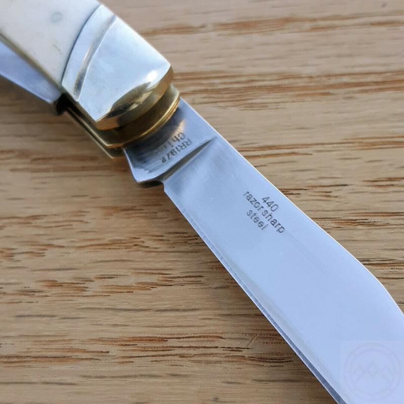 Rough Ryder Equestrian Trapper Pocket Knife Stainless Blade White Bone Handle 1972 -Rough Ryder - Survivor Hand Precision Knives & Outdoor Gear Store