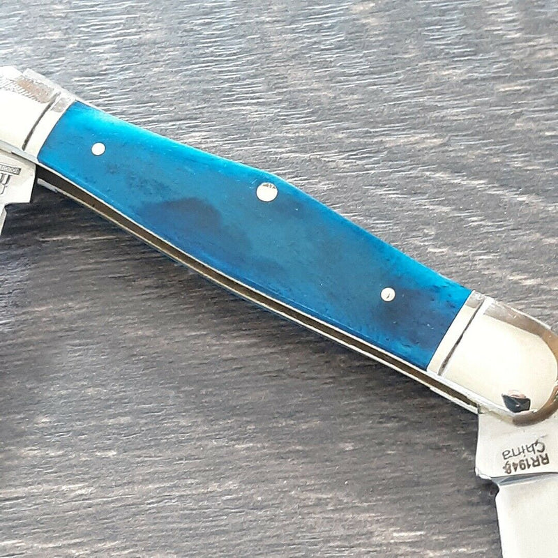 Rough Ryder Whittler Pocket Knife 440 Stainless Razor Blades Blue Bone Handle 1948 -Rough Ryder - Survivor Hand Precision Knives & Outdoor Gear Store