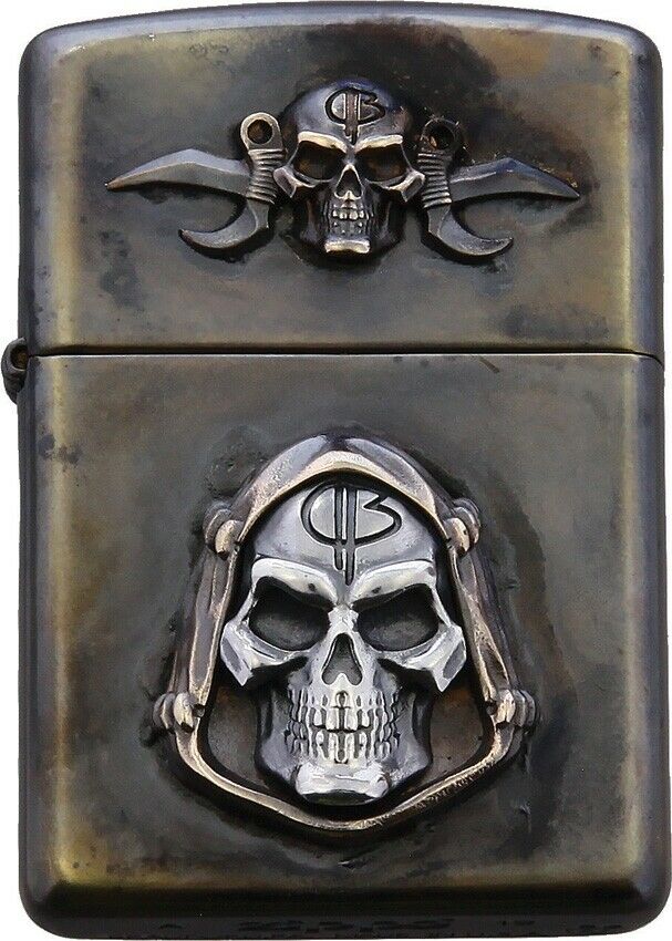 Bastinelli Creations Reaper Zippo Lighter Bronze Silver Dimensions 1.44"x 2.25" 231R -Bastinelli Creations - Survivor Hand Precision Knives & Outdoor Gear Store