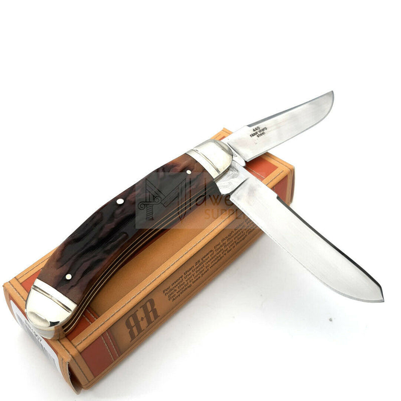 Rough Ryder Sowbelly Trapper Pocket Knife Stainless Steel Blades Stag Bone Handle 1907 -Rough Ryder - Survivor Hand Precision Knives & Outdoor Gear Store