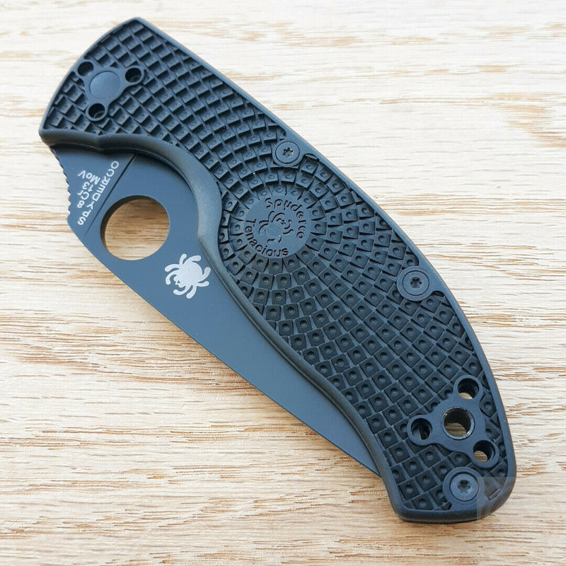 Spyderco Tenacious Folding Knife 3.38" Part Serrated 8Cr13MoV Steel Blade Textured FRN Handle C122PSBBK -Spyderco - Survivor Hand Precision Knives & Outdoor Gear Store