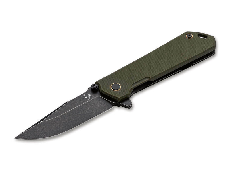 Boker Plus Kihon Framelock A/O Folding Knife 3.38" D2 Tool Steel Blade Green G10 / Stainless Back Handle 01BO164 -Boker Plus - Survivor Hand Precision Knives & Outdoor Gear Store