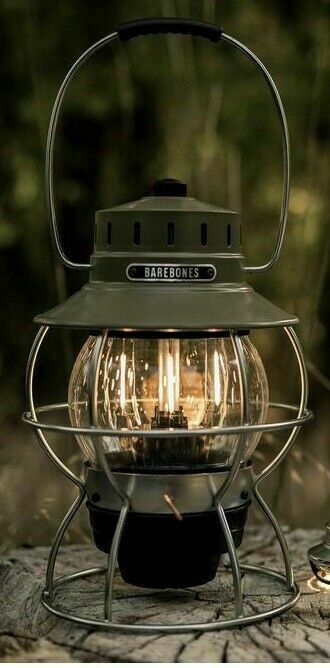 Barebones Living Railroad Lantern Rechargeable OD Green Metal Construction E281 -Barebones Living - Survivor Hand Precision Knives & Outdoor Gear Store