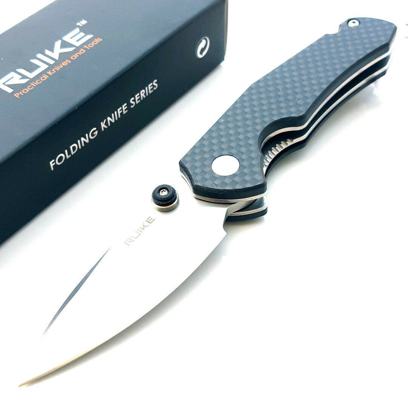 RUIKE Linerlock Folding Knife 2.75" 14C28N Sandvik Steel Blade G10/Carbon Fiber Handle P671CB -RUIKE - Survivor Hand Precision Knives & Outdoor Gear Store