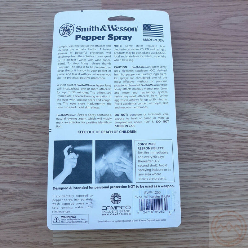 Smith & Wesson Pepper Spray ORMD Two Million Heat 10 Feet Bear Spray Holster P1253 -Smith & Wesson - Survivor Hand Precision Knives & Outdoor Gear Store