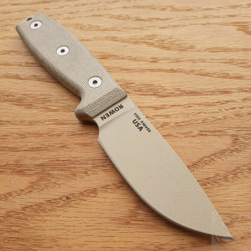 ESEE Model 3 Fixed Knife 3.75" 1095HC Steel Full Tang Blade Tan Micarta Handle -ESEE - Survivor Hand Precision Knives & Outdoor Gear Store