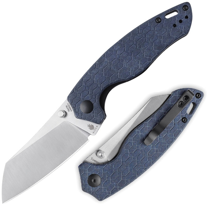 Kizer Cutlery Towser K Linerlock Folding Knife 3.5" 154CM Steel Blade Blue G10 Handle 4593C1 -Kizer Cutlery - Survivor Hand Precision Knives & Outdoor Gear Store