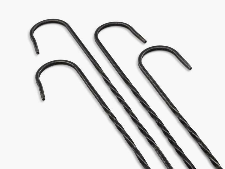 Barebones Living Cowboy Grill Skewer Set 15.25" x 1.5" x 0.13" Hook End For Hanging Blackened Stainless Steel Construction RE461 -Barebones Living - Survivor Hand Precision Knives & Outdoor Gear Store