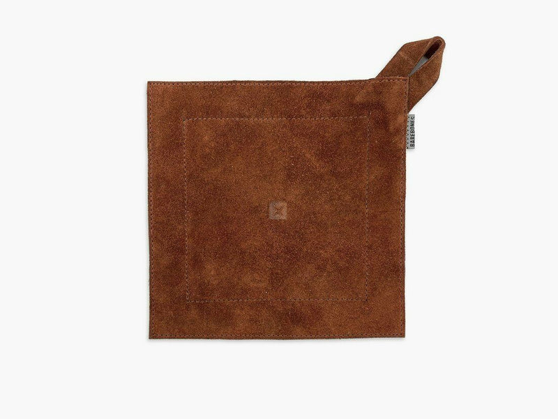 Barebones Living Leather Hot Pad Terracotta Color Dimensions: 7.38" x 7.38" E412 -Barebones Living - Survivor Hand Precision Knives & Outdoor Gear Store