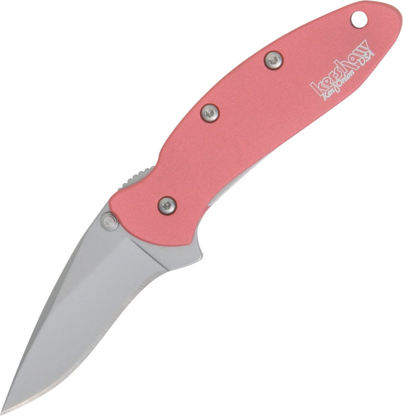 Kershaw Chive A/O Plated Folding Knife 2" 420HC Steel Blade Pink Aluminum Handle 1600P -Kershaw - Survivor Hand Precision Knives & Outdoor Gear Store