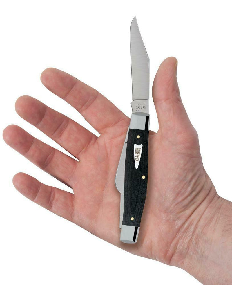 Case XX Stockman Pocket Knife Stainless Steel Blades Black Smooth Micarta Handle 27732 -Case Cutlery - Survivor Hand Precision Knives & Outdoor Gear Store