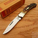Rough Ryder Lockback Folding Knife 440 Steel Blade Amber Jigged Bone Handle 461 -Rough Ryder - Survivor Hand Precision Knives & Outdoor Gear Store