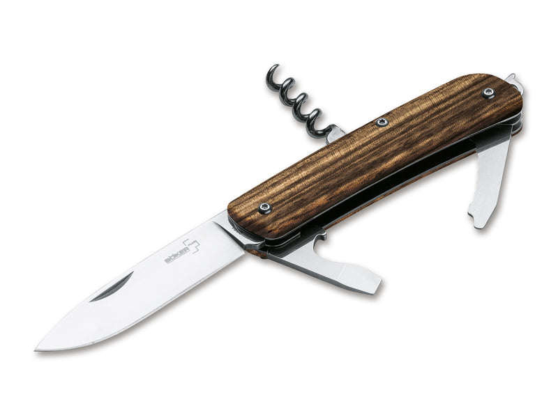 Boker Plus Tech Tool 2 Pocket Knife 12C27 Sandvik Steel Blades Zebra Wood Handle 01BO845 -Boker Plus - Survivor Hand Precision Knives & Outdoor Gear Store