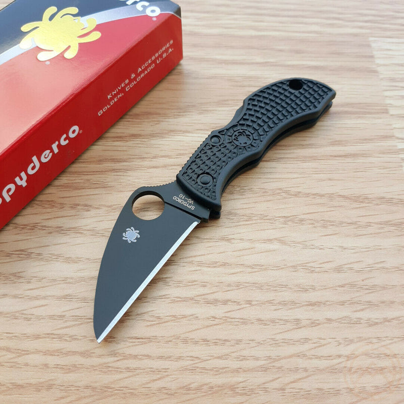 Spyderco Manbug Wharncliffe Pocket Knife 1.88 VG-10 Steel Blade Black FRN Handle MBKWPBK -Spyderco - Survivor Hand Precision Knives & Outdoor Gear Store