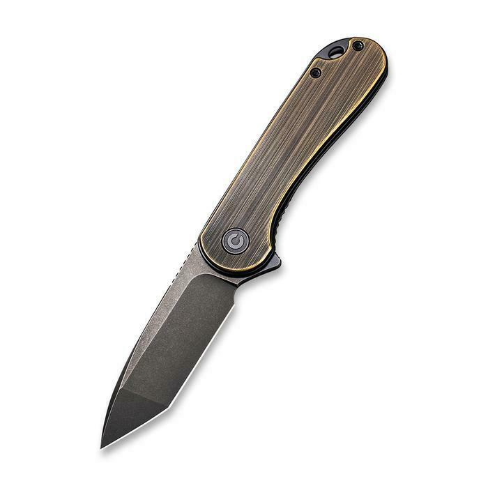 Civivi Elementum Folding Knife 3" D2 Tool Steel Tanto Blade Rubbed Brass Handle 907TA -Civivi - Survivor Hand Precision Knives & Outdoor Gear Store