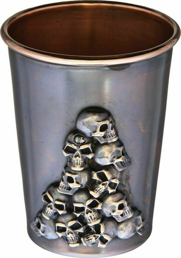 Bastinelli Creations Copper Cup Single Side Skull Relief Art Copper Construction 226Z -Bastinelli Creations - Survivor Hand Precision Knives & Outdoor Gear Store