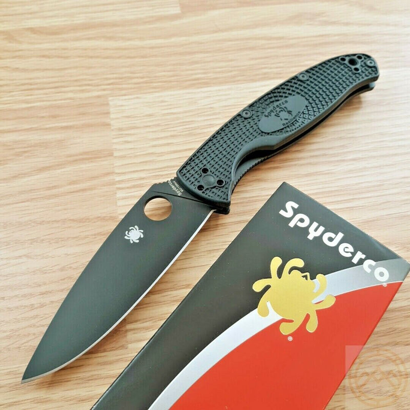 Spyderco Resilience Folding Knife 4.25" 8Cr13MoV Steel Blade Black FRN Handle 142PBBK -Spyderco - Survivor Hand Precision Knives & Outdoor Gear Store