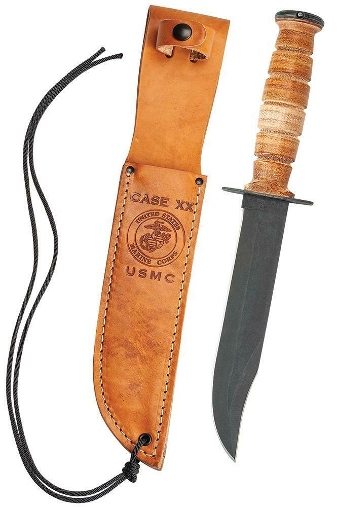 Case XX US Marine Corps Fixed Knife 7" 1095 Steel Blade Grooved Leather Handle 334 -Case Cutlery - Survivor Hand Precision Knives & Outdoor Gear Store