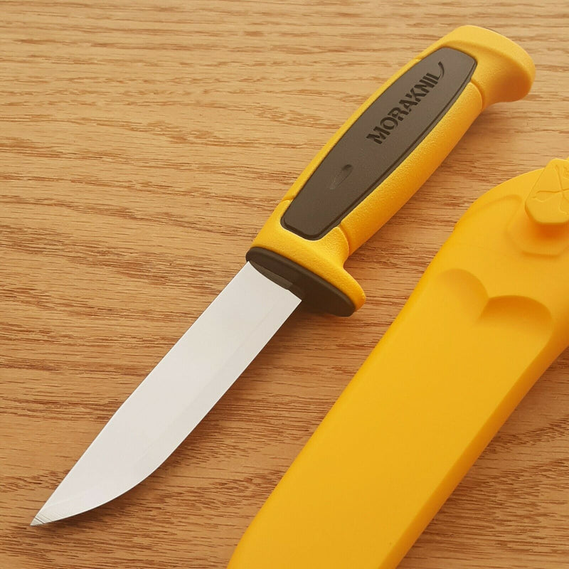 Mora Basic 546 Fixed Knife 3.5" Stainless Steel Blade Yellow Polypropene Handle 02468 -Mora - Survivor Hand Precision Knives & Outdoor Gear Store