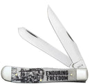 Case XX Enduring Freedom Trapper Pocket Knife Stainless Steel Blades Natural Bone Handle 50955 -Case Cutlery - Survivor Hand Precision Knives & Outdoor Gear Store