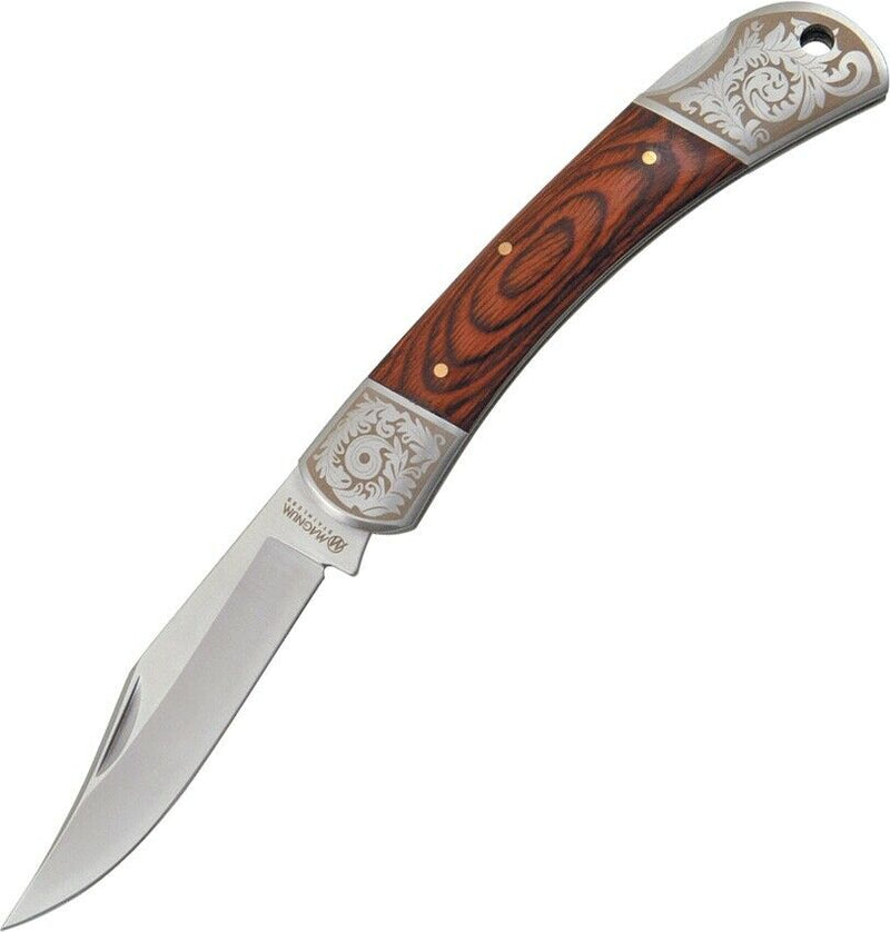 Boker Magnum Lockback Folding Knife 420 Stainless Steel Clip Point Blade Wood Handle 01SC002 -Boker Magnum - Survivor Hand Precision Knives & Outdoor Gear Store