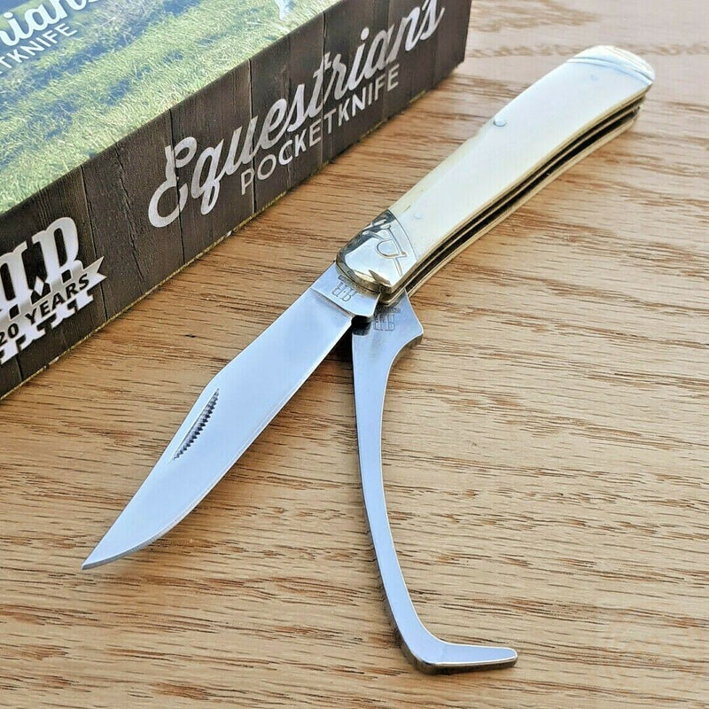 Rough Ryder Equestrian Trapper Pocket Knife Stainless Blade White Bone Handle 1972 -Rough Ryder - Survivor Hand Precision Knives & Outdoor Gear Store