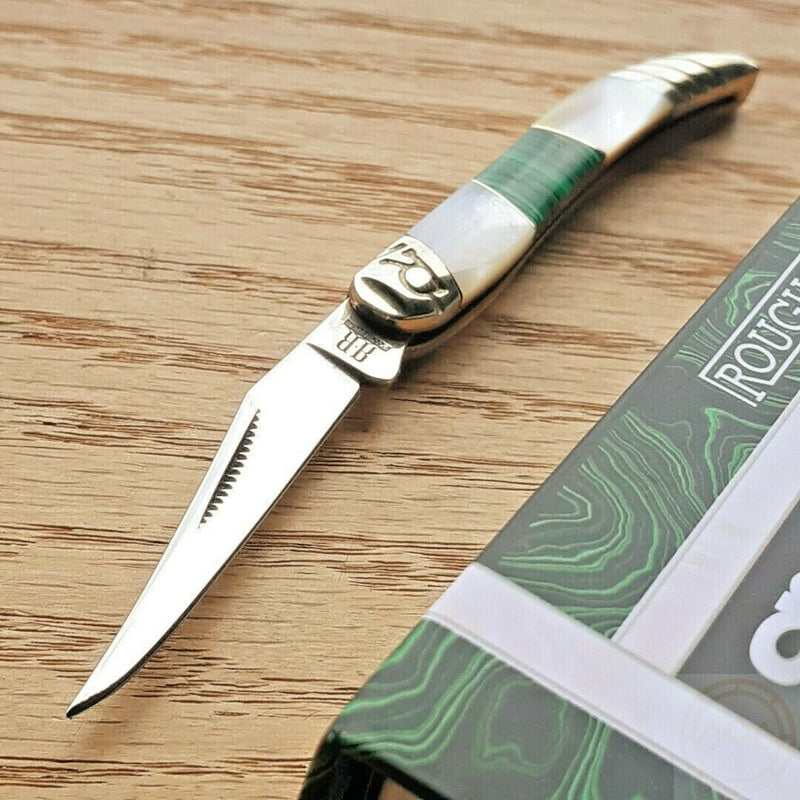 Rough Ryder Stoneworx Folding Knife Stainless Toothpick Blade Malachite Pearl Handle 2034 -Rough Ryder - Survivor Hand Precision Knives & Outdoor Gear Store