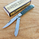 Roper Trapper Pocket Knife 1065 Carbon Steel Blade Green Jigged Bone Handle 0008CGB -Roper Knives - Survivor Hand Precision Knives & Outdoor Gear Store