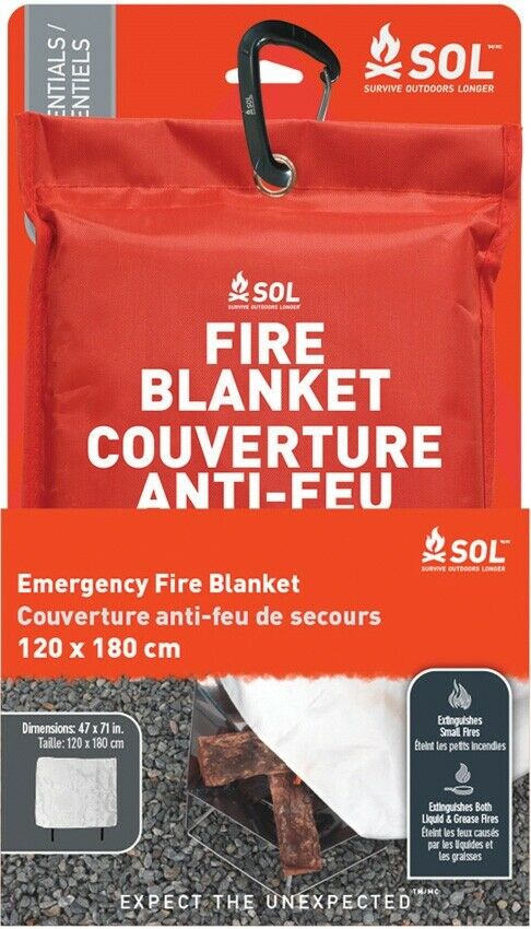 Adventure Medical Emergency Fire Blanket Storage Pouch Fiberglass w/Carabiner 01401151 -Adventure Medical - Survivor Hand Precision Knives & Outdoor Gear Store