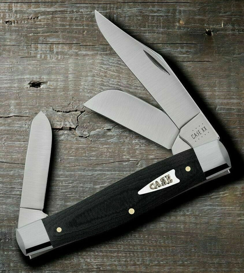Case XX Stockman Pocket Knife Stainless Steel Blades Black Smooth Micarta Handle 27732 -Case Cutlery - Survivor Hand Precision Knives & Outdoor Gear Store