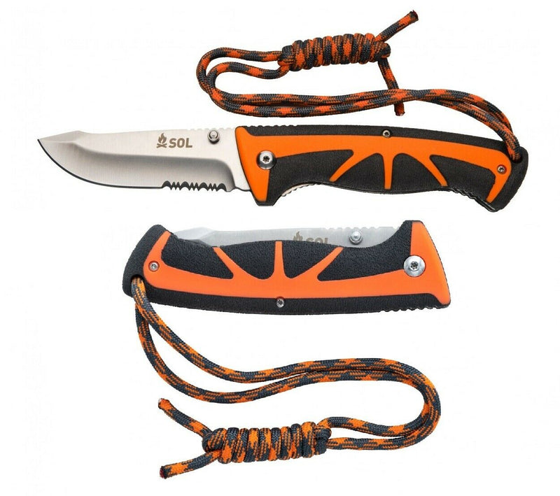 Adventure Medical Stoke Liner Folding Knife 3.5"Part Serrated 420 Steel Blade TPR Handle 01401022 -Adventure Medical - Survivor Hand Precision Knives & Outdoor Gear Store