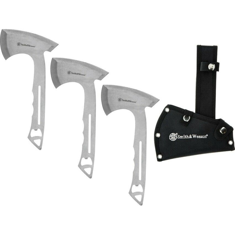 Smith & Wesson Hawkeye Throwing Three Set 5" Stainless Axe Head Construction 1117231 -Smith & Wesson - Survivor Hand Precision Knives & Outdoor Gear Store