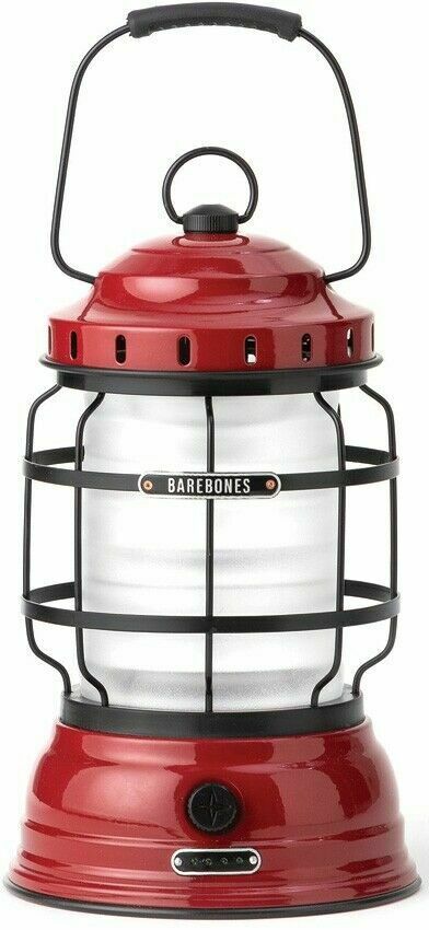 Barebones Living Forest Lantern Red 6" x 9.5" x 6" Rechargeable Stamped Steel/Plastic/Rubber Construction RE262 -Barebones Living - Survivor Hand Precision Knives & Outdoor Gear Store