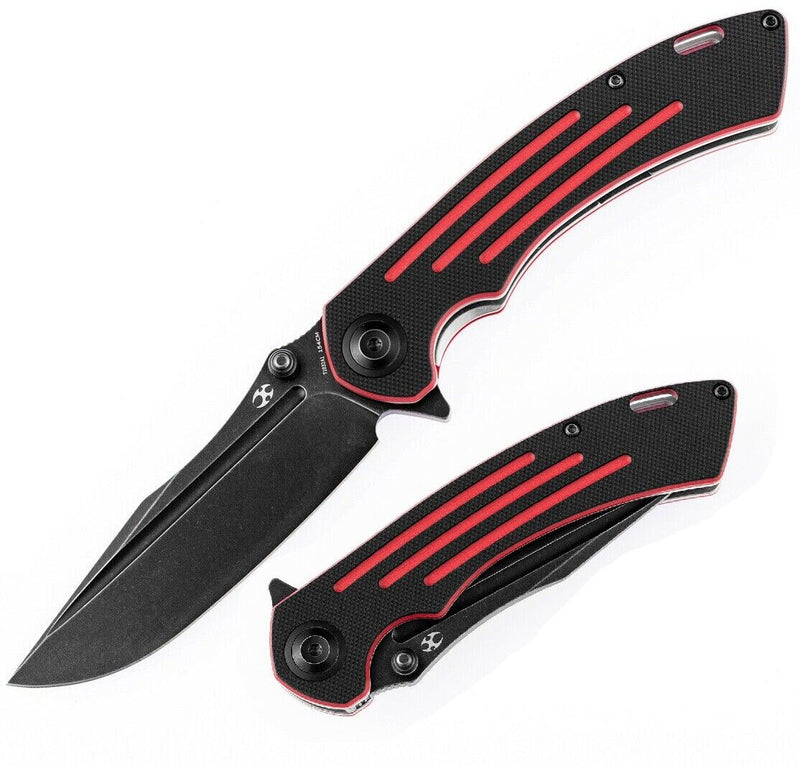 Kansept Knives Pretatout Folding Knife 3.56" 154CM Steel Blade Black and Red G10 Handle 1032A1 -Kansept Knives - Survivor Hand Precision Knives & Outdoor Gear Store