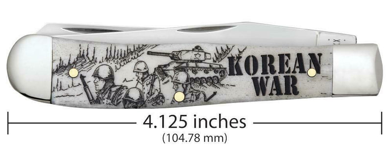 Case XX Korean War Pocket Knife Stainless Steel Blades Natural Bone Handle 50951 -Case Cutlery - Survivor Hand Precision Knives & Outdoor Gear Store