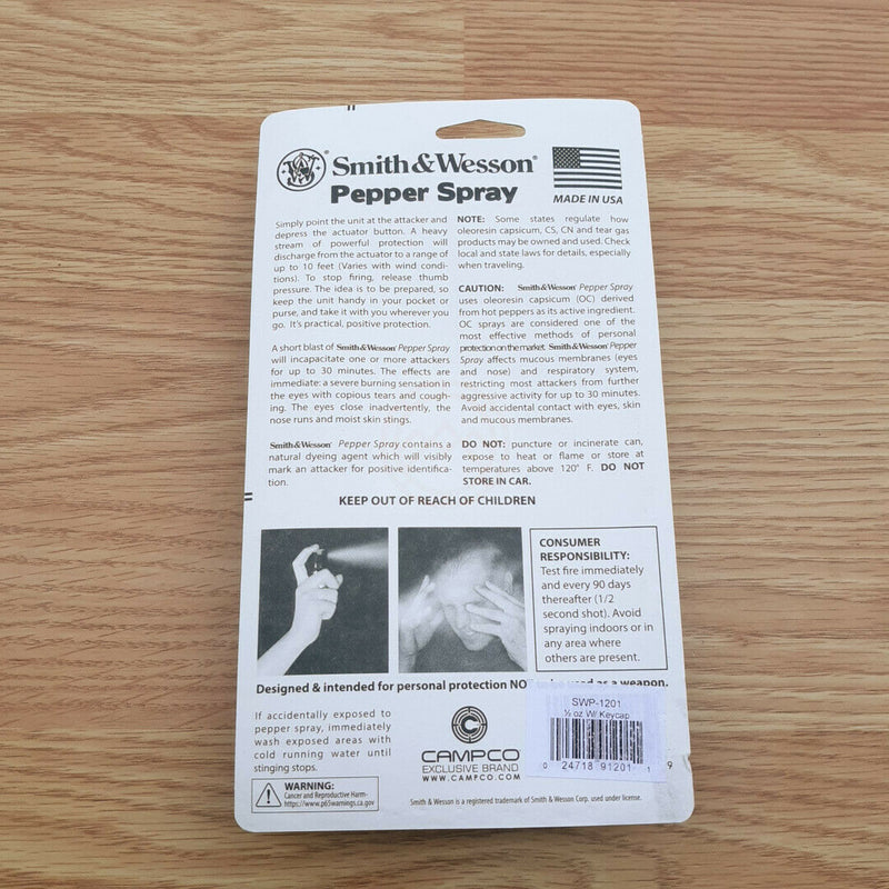 Smith & Wesson Pepper Spray ORMD 2 Million Heat Units Bear Spray Formula 10 Feet P1201 -Smith & Wesson - Survivor Hand Precision Knives & Outdoor Gear Store
