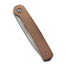 Civivi Stylum Folding Knife 3" 10Cr15CoMoV Steel Blade Brown Micarta Handle 20010BA -Civivi - Survivor Hand Precision Knives & Outdoor Gear Store