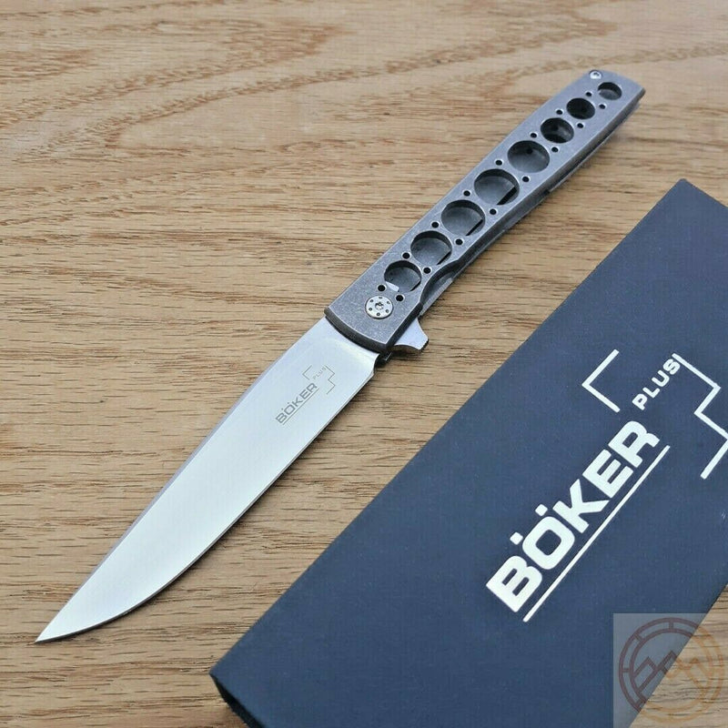 Boker Plus Urban Trapper Folding Knife 3.88" Stainless Steel Blade Gray Titanium Handle 01BO736 -Boker Plus - Survivor Hand Precision Knives & Outdoor Gear Store