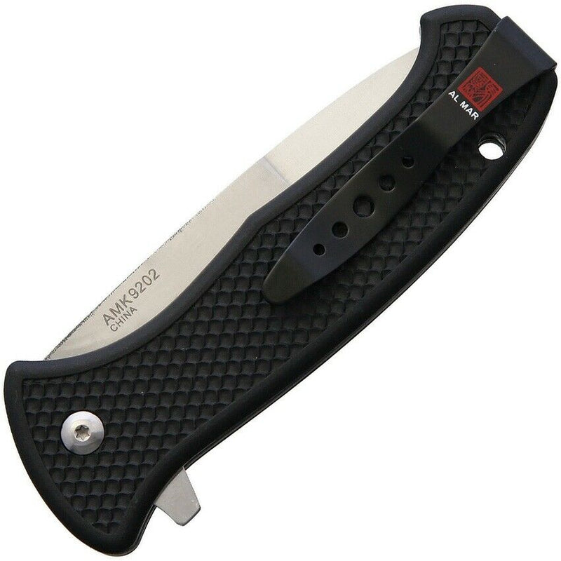Al Mar 40th Annv SERE Folding Knife 3.63" D2 Tool Steel Blade Black FRN Handle 9202 -Al Mar - Survivor Hand Precision Knives & Outdoor Gear Store