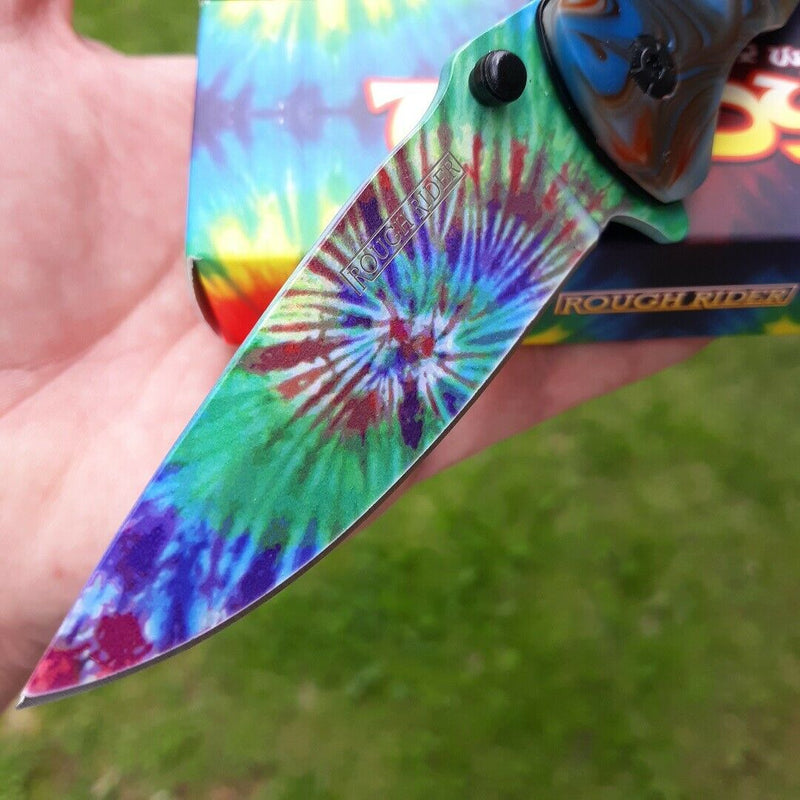 Rough Ryder Tie Dye Folding Knife 3.25" Stainless Steel Blade Synthetic Handle 1909 -Rough Ryder - Survivor Hand Precision Knives & Outdoor Gear Store