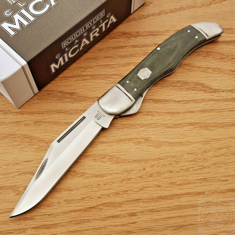 Rough Ryder Hunter Folding Knife Stainless Steel Blade Green Micarta Handle 1994 -Rough Ryder - Survivor Hand Precision Knives & Outdoor Gear Store