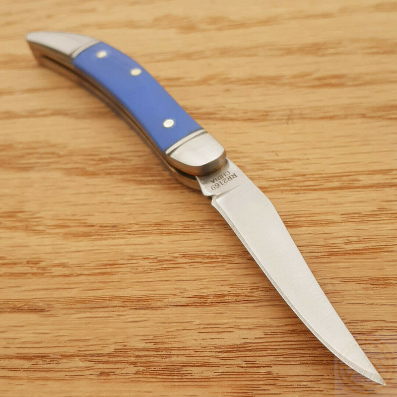 Rough Ryder Small Folding Knife Stainless Steel Toothpick Blade Blue G10 Handle 2169 -Rough Ryder - Survivor Hand Precision Knives & Outdoor Gear Store