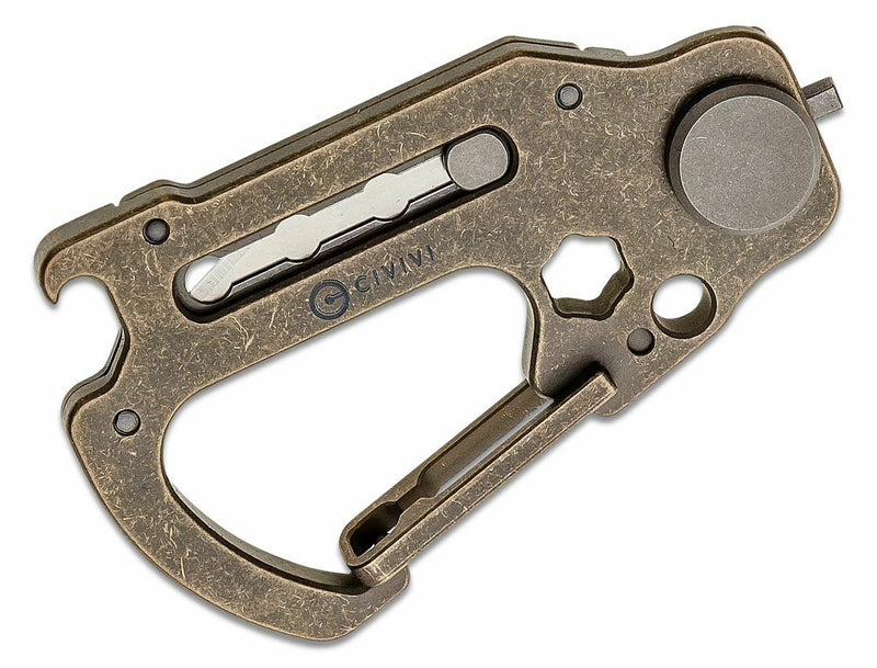 Civivi Polymorph Carabiner Keychain Titanium Multi Tool Bronze Utility Blades 200452 -Civivi - Survivor Hand Precision Knives & Outdoor Gear Store