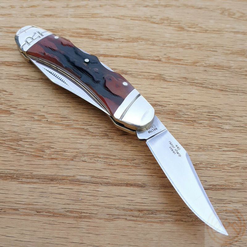 Rough Ryder Double Lock Pocket Knife Stainless Blade Brown Stag Bone Handle 1798 -Rough Ryder - Survivor Hand Precision Knives & Outdoor Gear Store