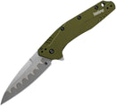 Kershaw Dividend Linerlock Knife 3 N690/D2 HC Steel Blade Green Aluminum Handle 1812OLCB -Kershaw - Survivor Hand Precision Knives & Outdoor Gear Store