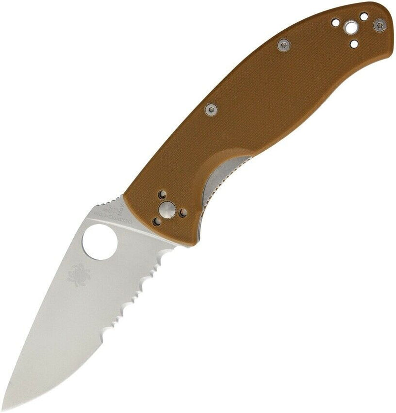 Spyderco Tenacious Liner Folding Knife 3.38" Stainless Blade Brown G10 Handle 122GPSBN -Spyderco - Survivor Hand Precision Knives & Outdoor Gear Store